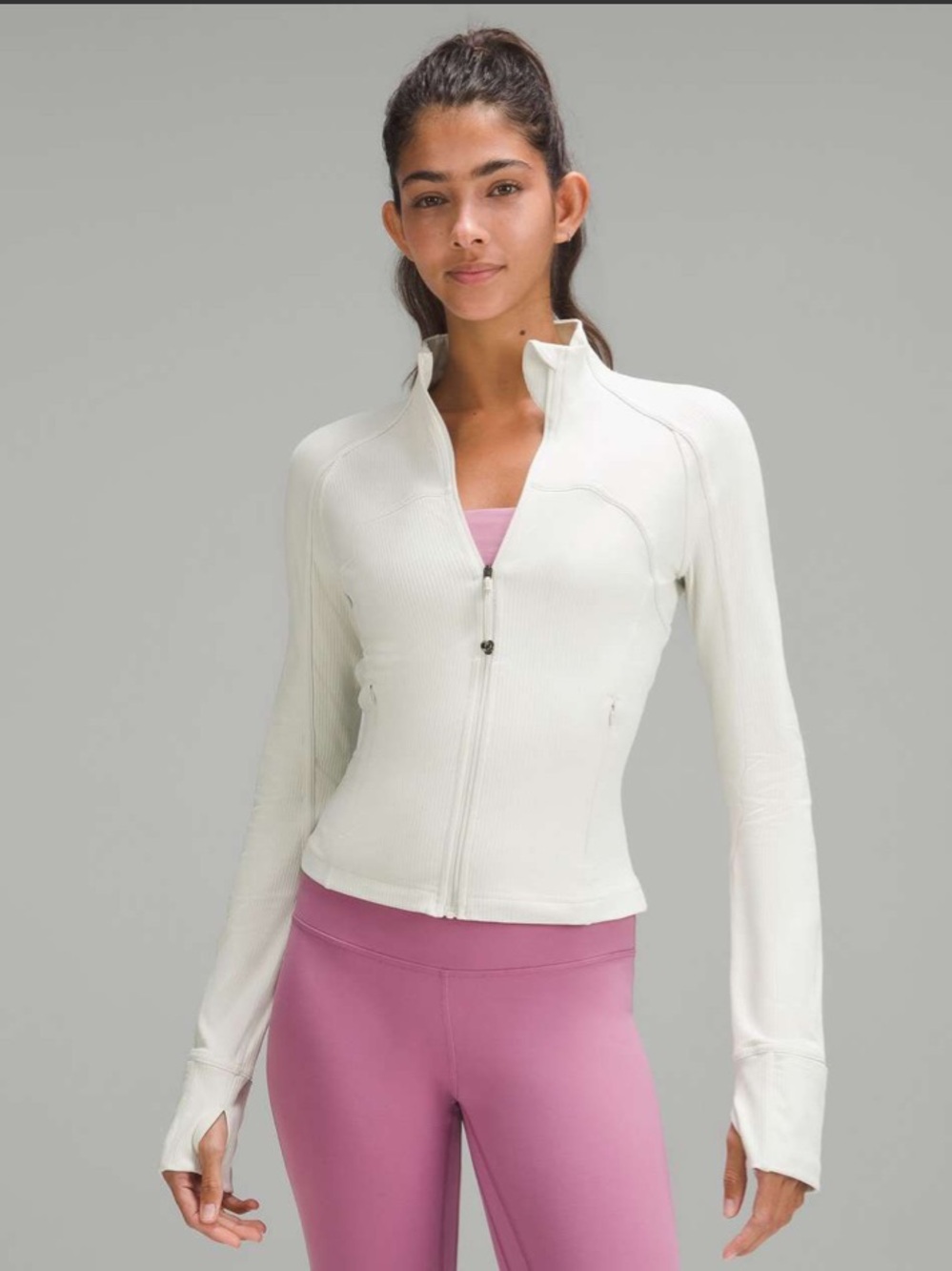 EUC Lululemon Cropped Define Jacket *Ribbed Nulu. Color Bone. Size 10